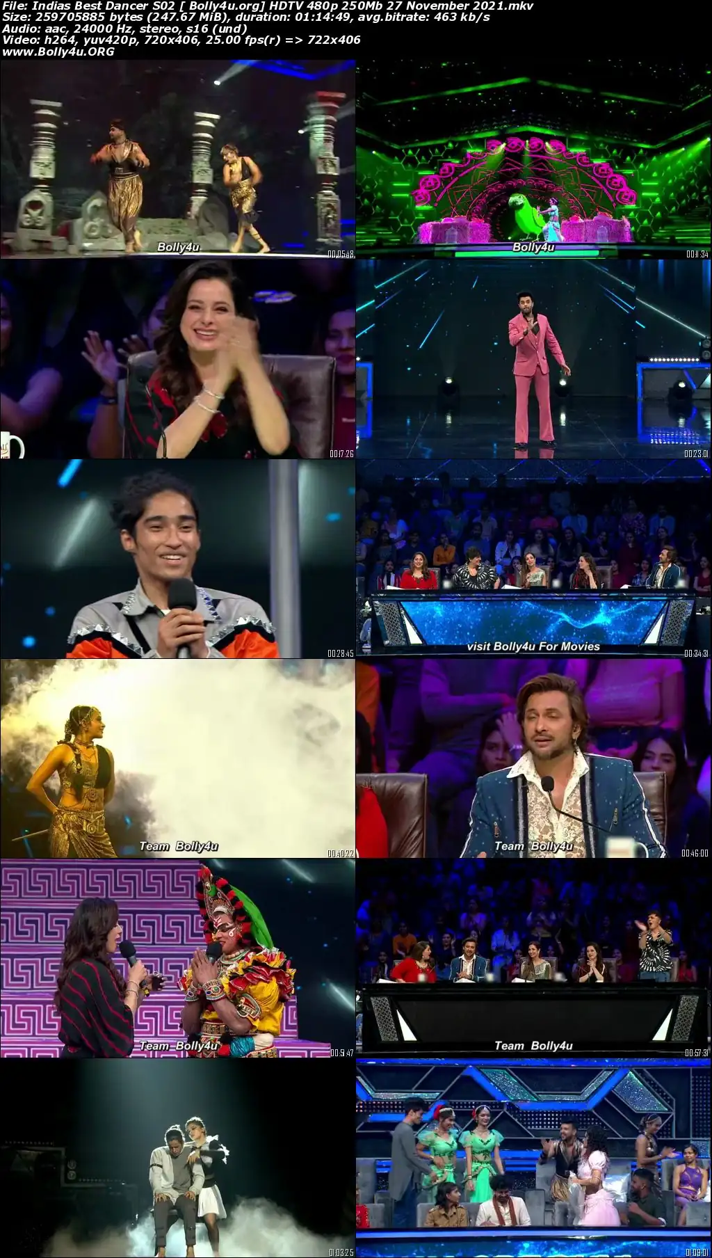 Indias Best Dancer S02 HDTV 480p 250Mb 27 November 2021 Download