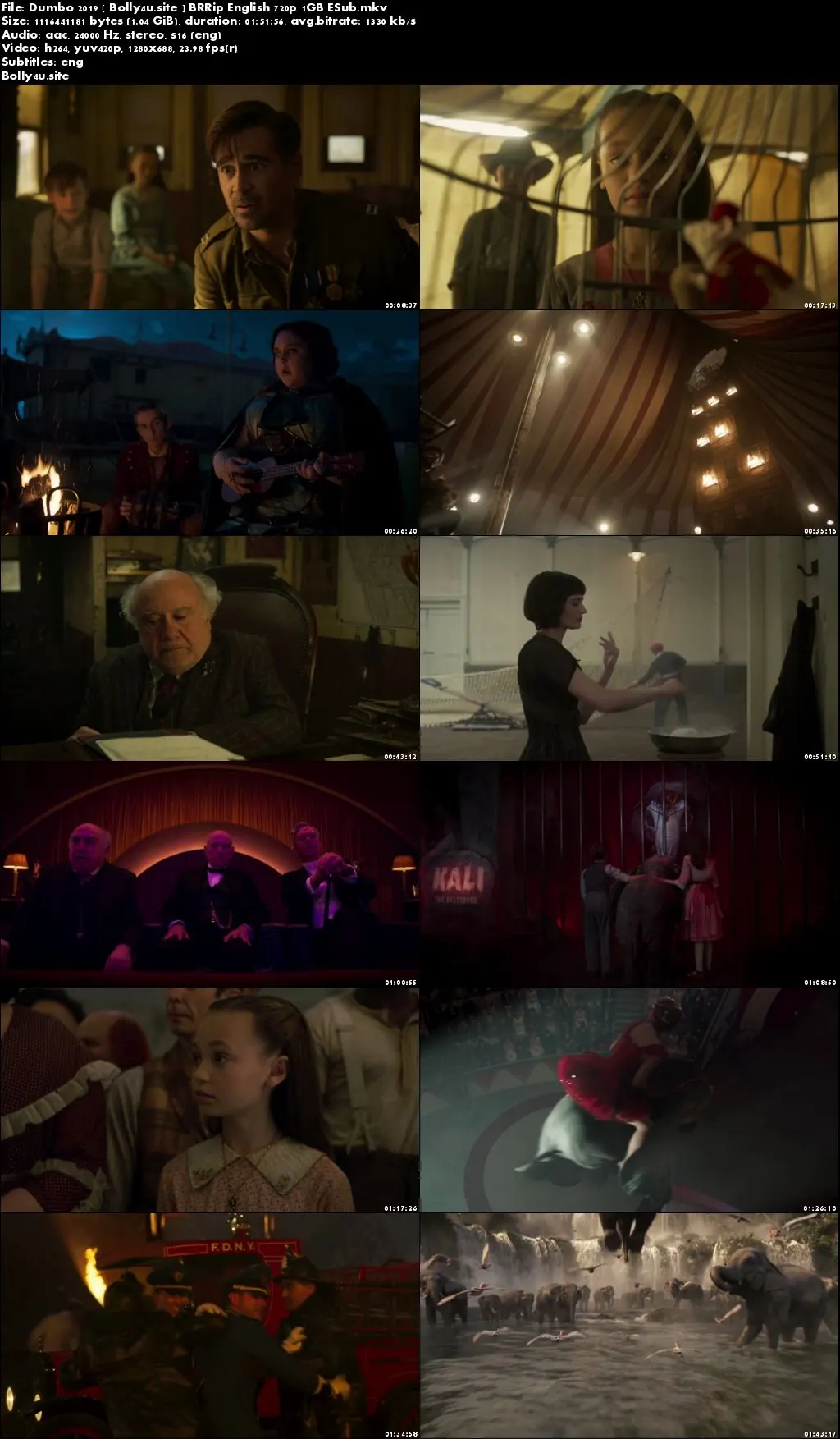 Dumbo 2019 BRRip 1GB English 720p ESub Download