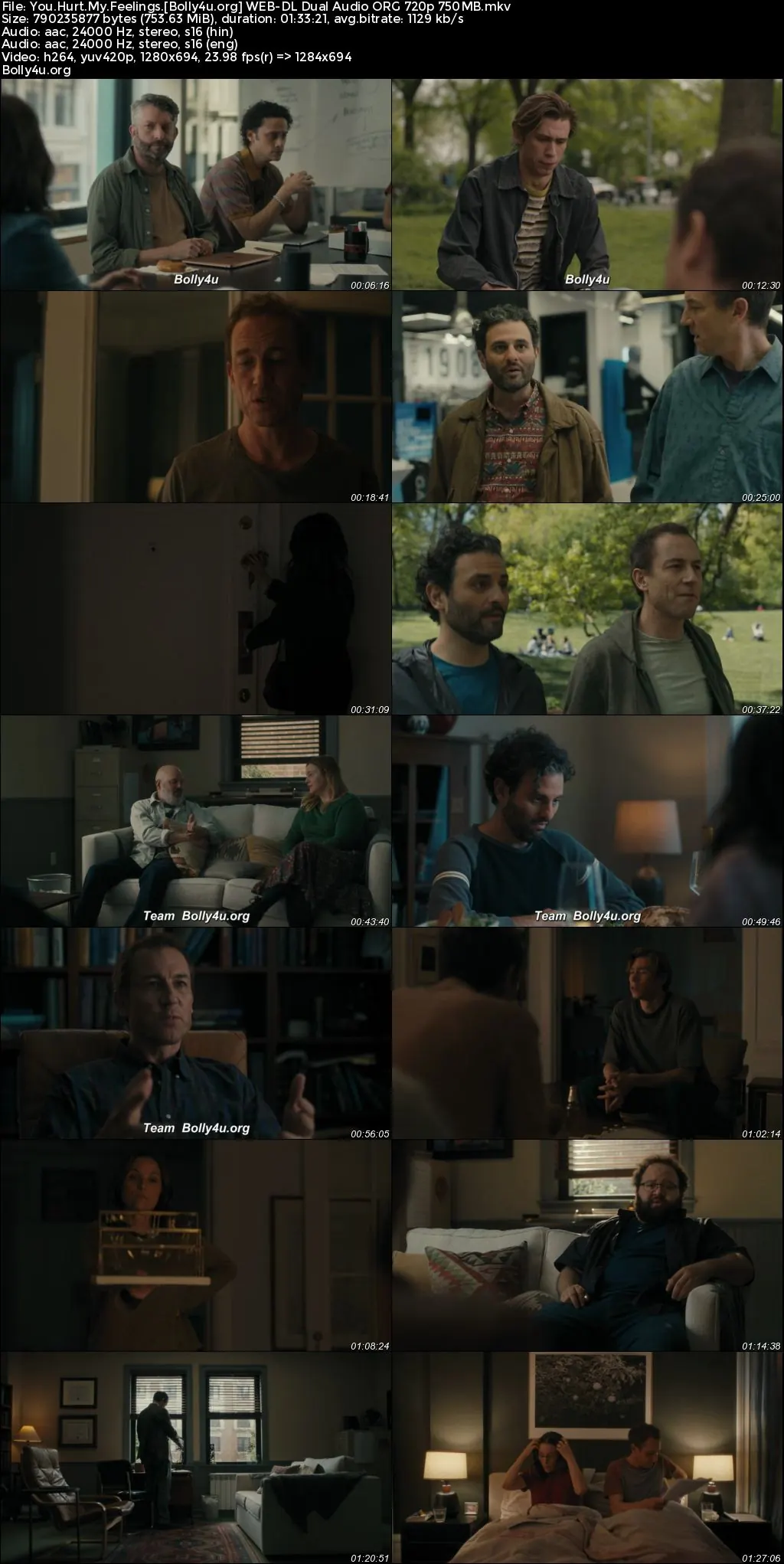 You Hurt My Feelings 2023 WEB-DL Hindi Dual Audio ORG Full Movie Download 1080p  720p  480p