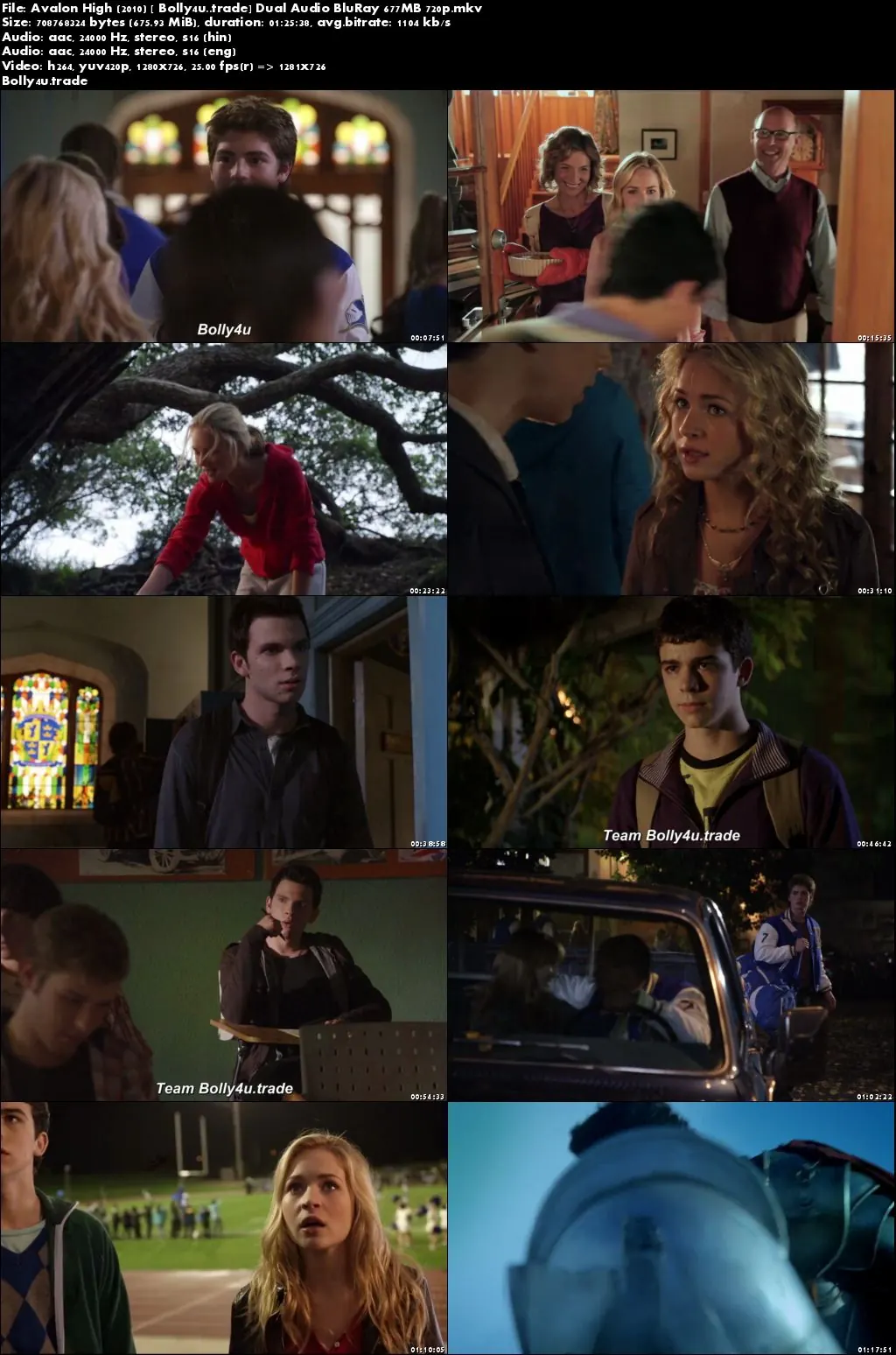 Avalon High 2010 BluRay 300MB Hindi Dual Audio 480p Download