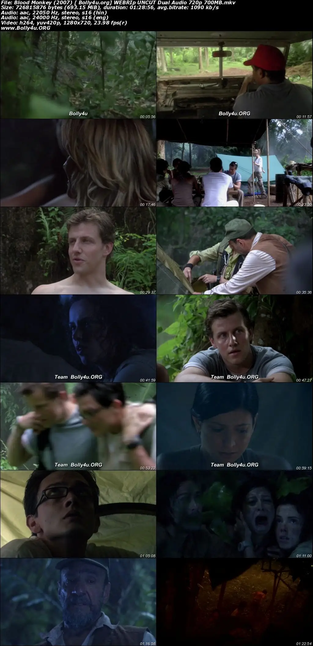 Blood Monkey 2007 WEB-DL 700MB UNCUT Hindi Dual Audio 720p Download