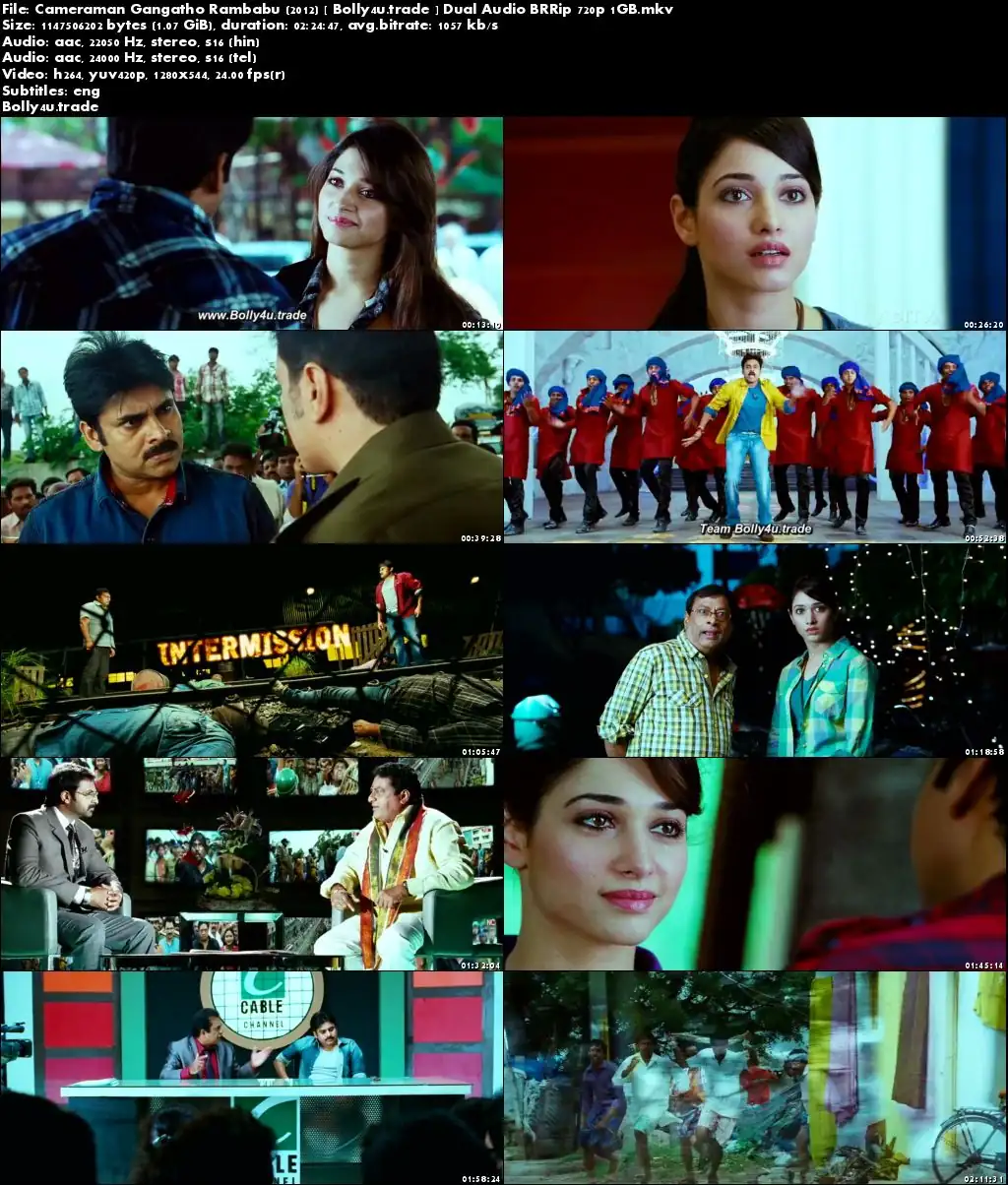  Cameraman Gangatho Rambabu 2012 HDRiip 450MB Hindi Dual Audio 480p Download
