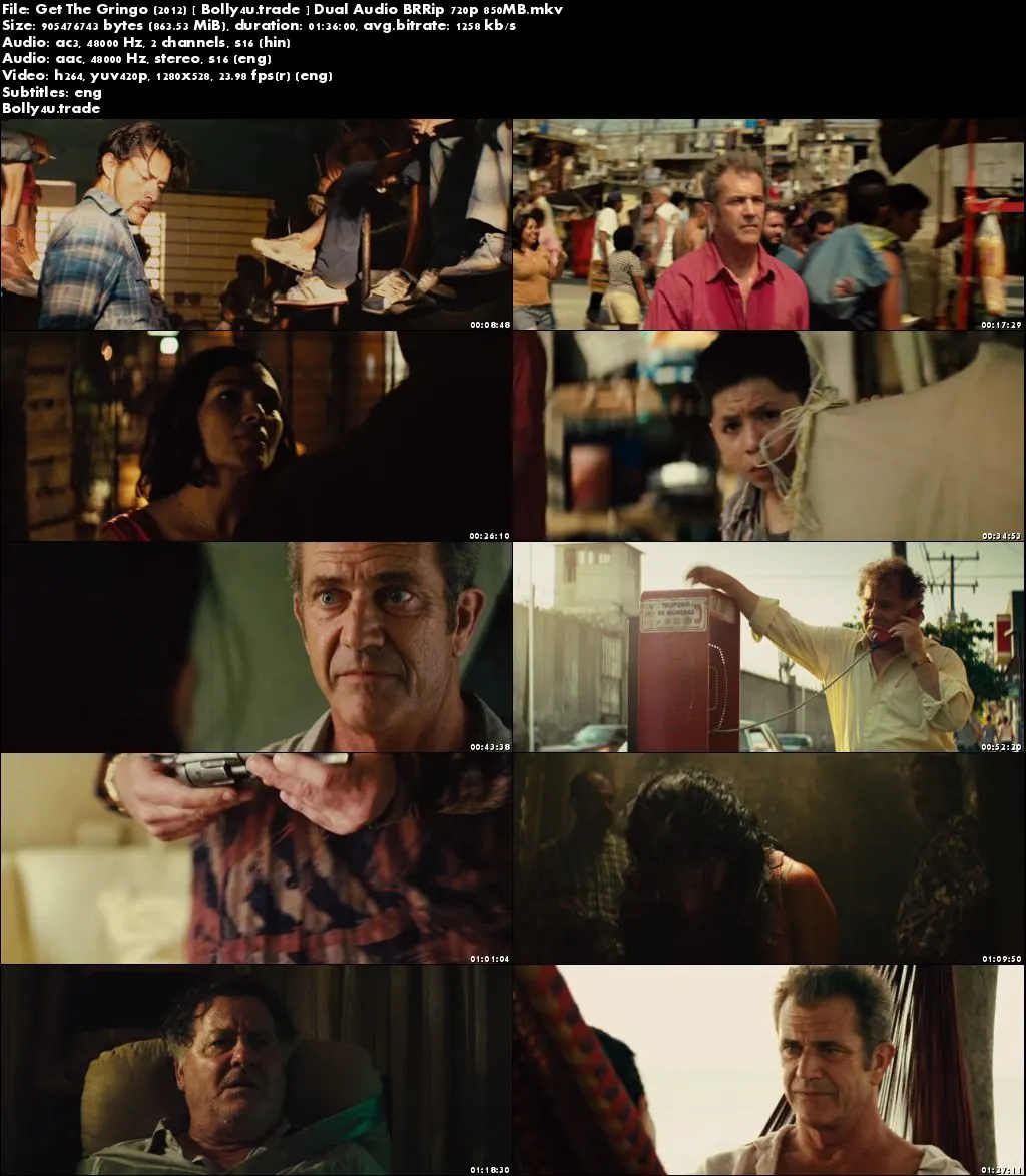 Get The Gringo 2012 BRRip 850MB Hindi Dual Audio 720p Download