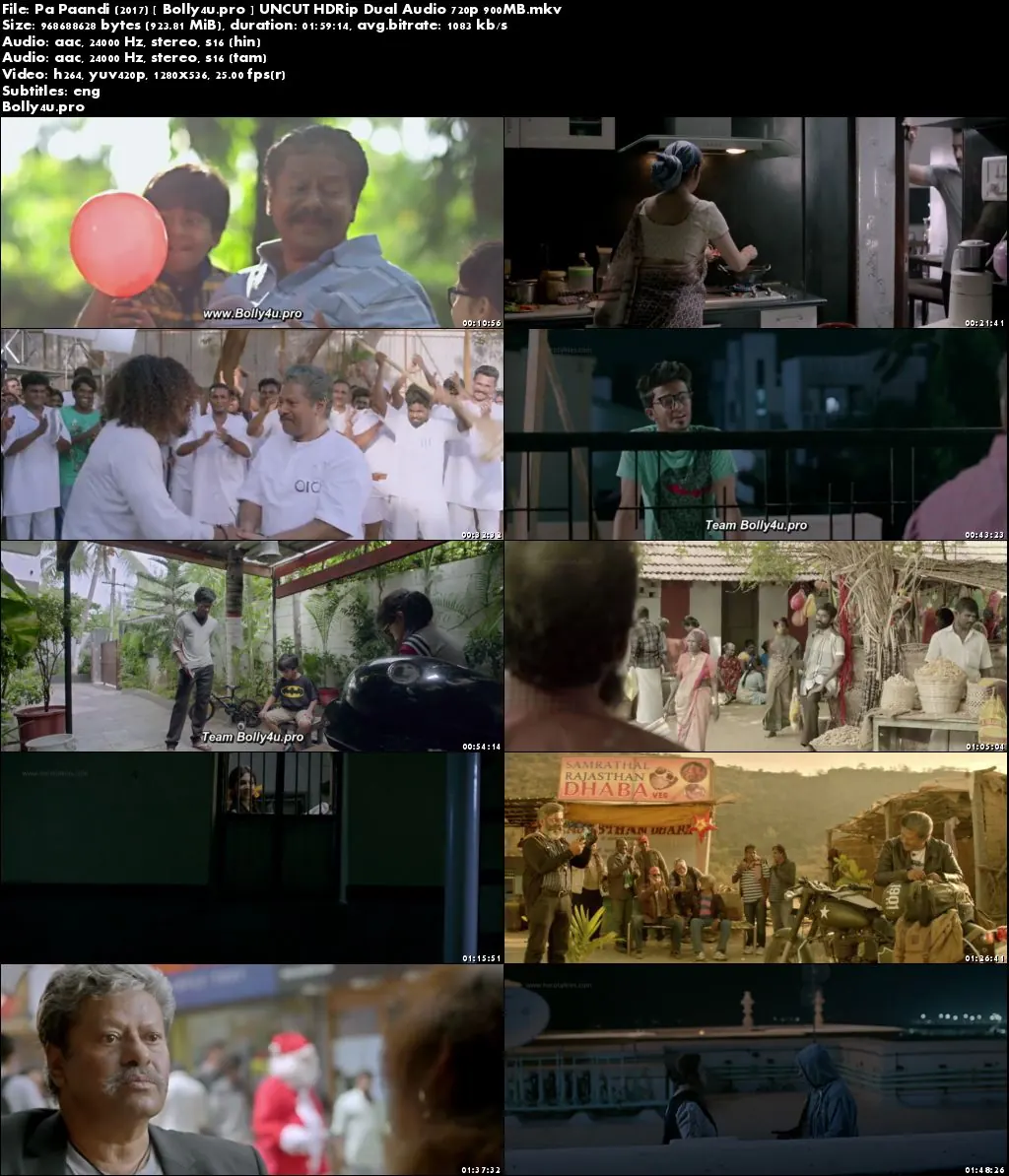 Pa Paandi 2017 HDRip 400MB UNCUT Hindi Dual Audio 480p Download