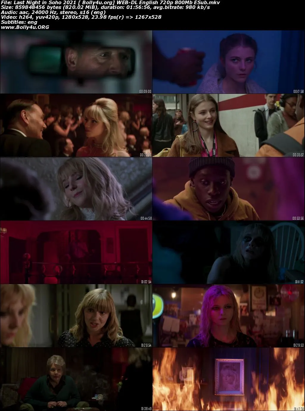 Last Night in Soho 2021 WEB-DL 800MB English 720p ESub Download