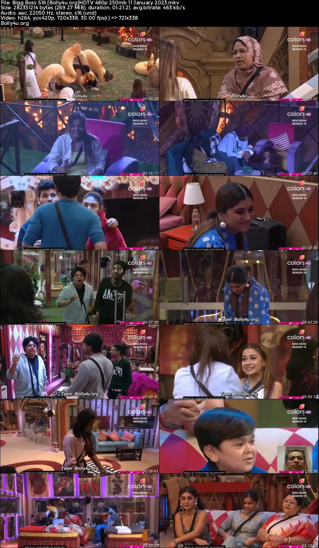 Bigg Boss S16 HDTV 480p 250mb 11 January 2023 Download