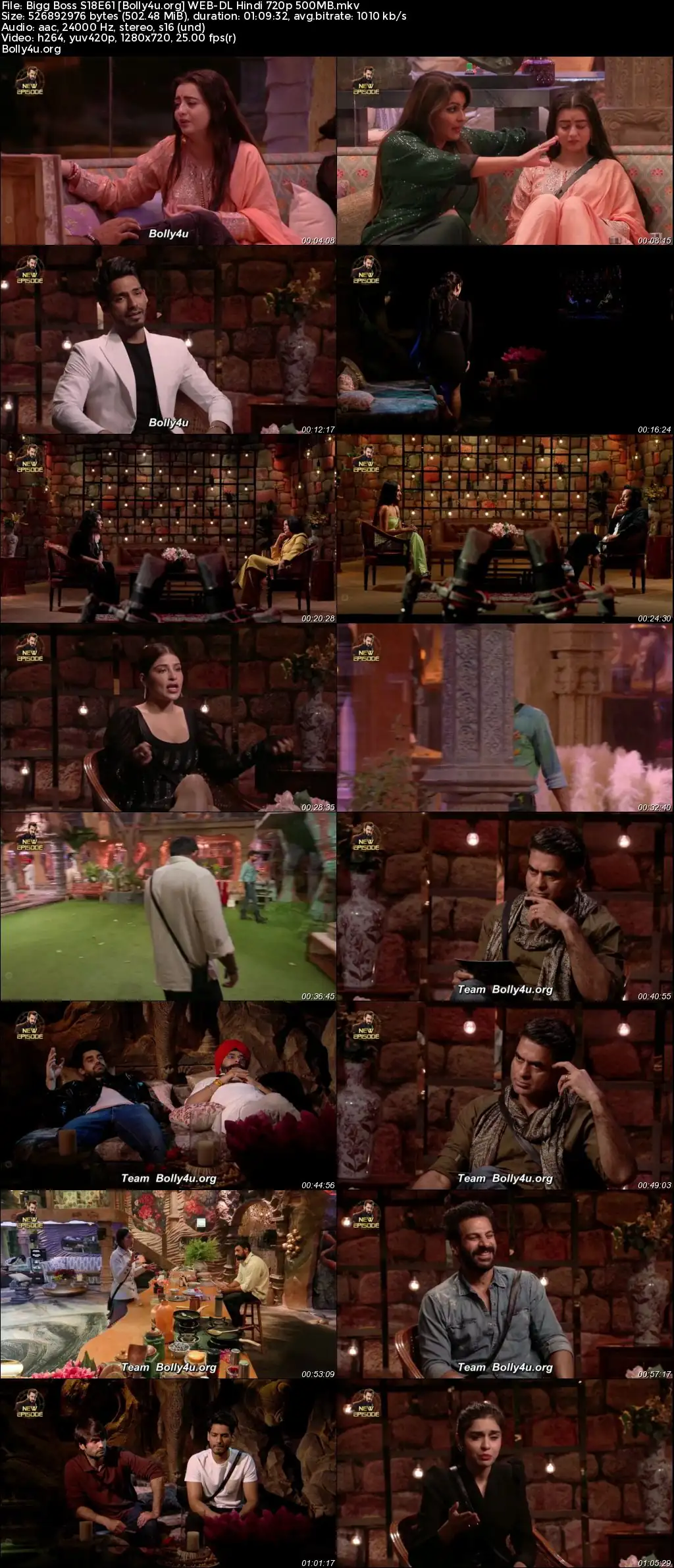 Bigg Boss 2024 WEB-DL Hindi S18E61 Download 720p  480p