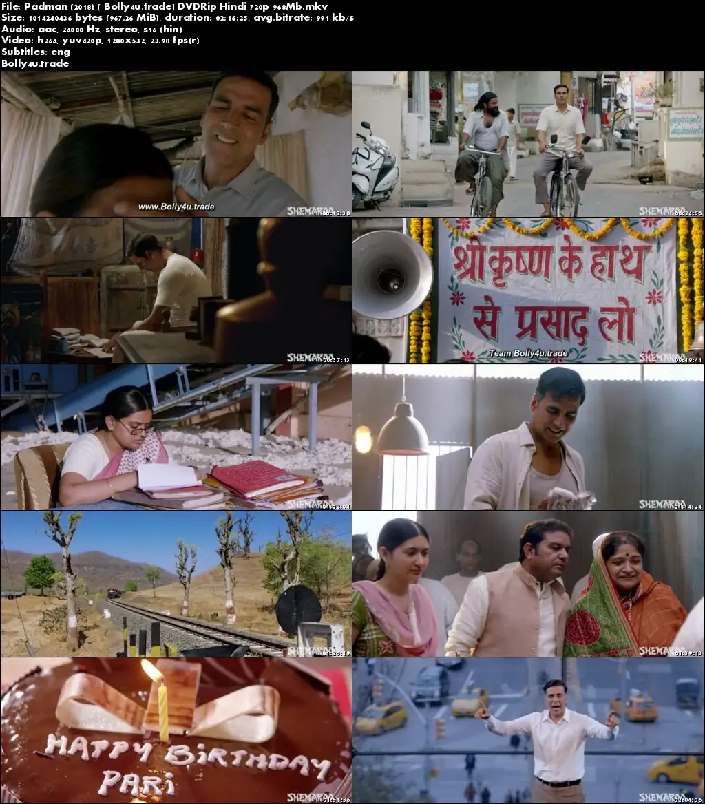 Padman 2018 DVDRip 400Mb Full Hindi Movie Download 480p ESub