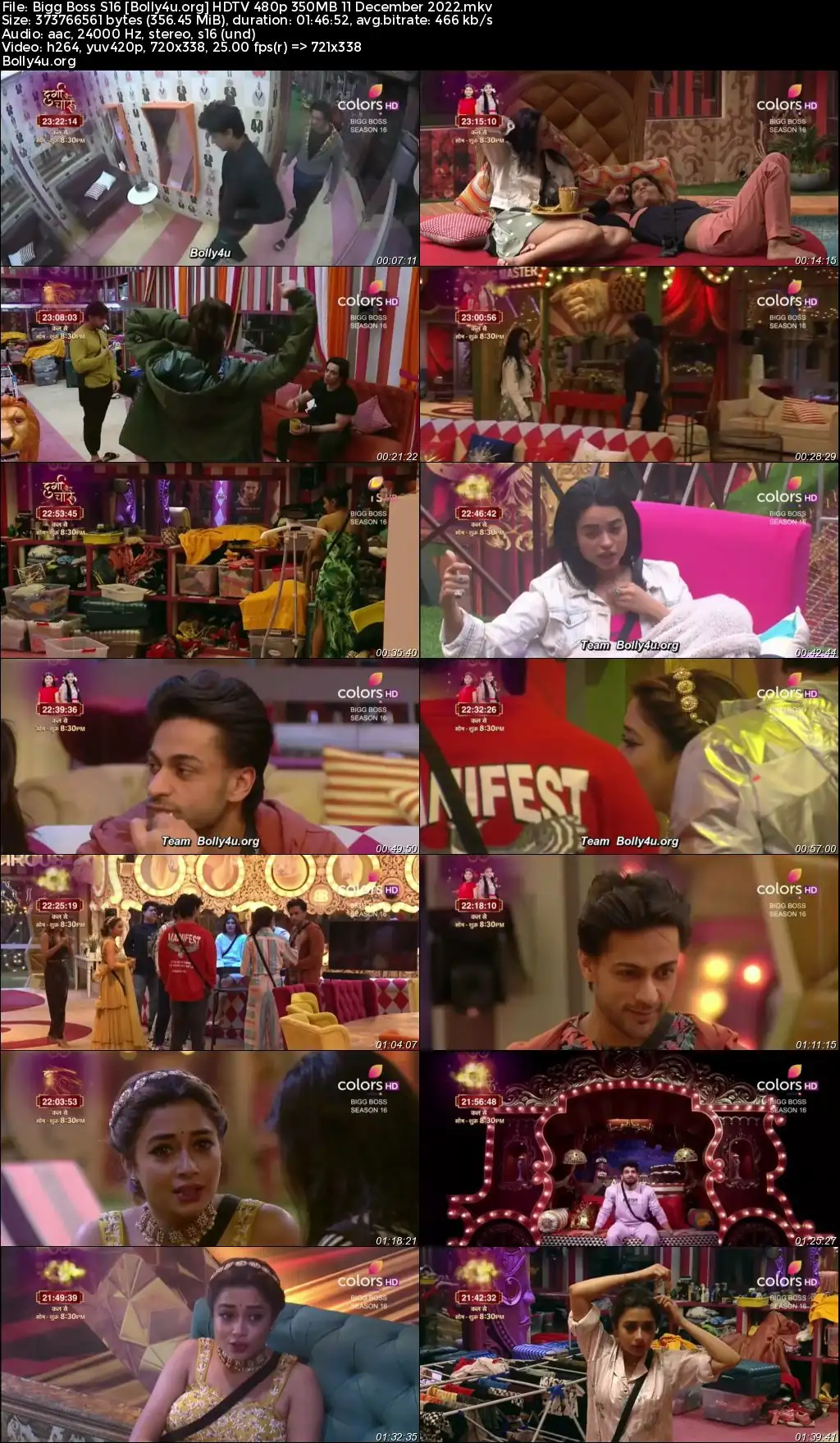 Bigg Boss S16 HDTV 480p 350MB 11 December 2022 Download