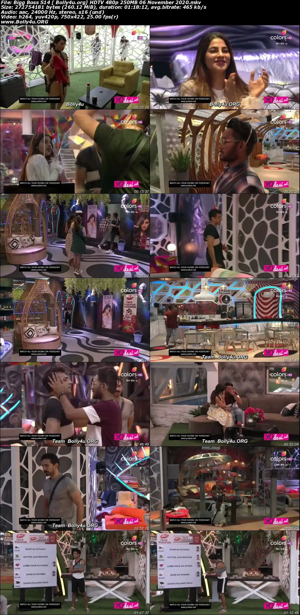 Bigg Boss S14 HDTV 480p 250MB 06 November 2020 Download