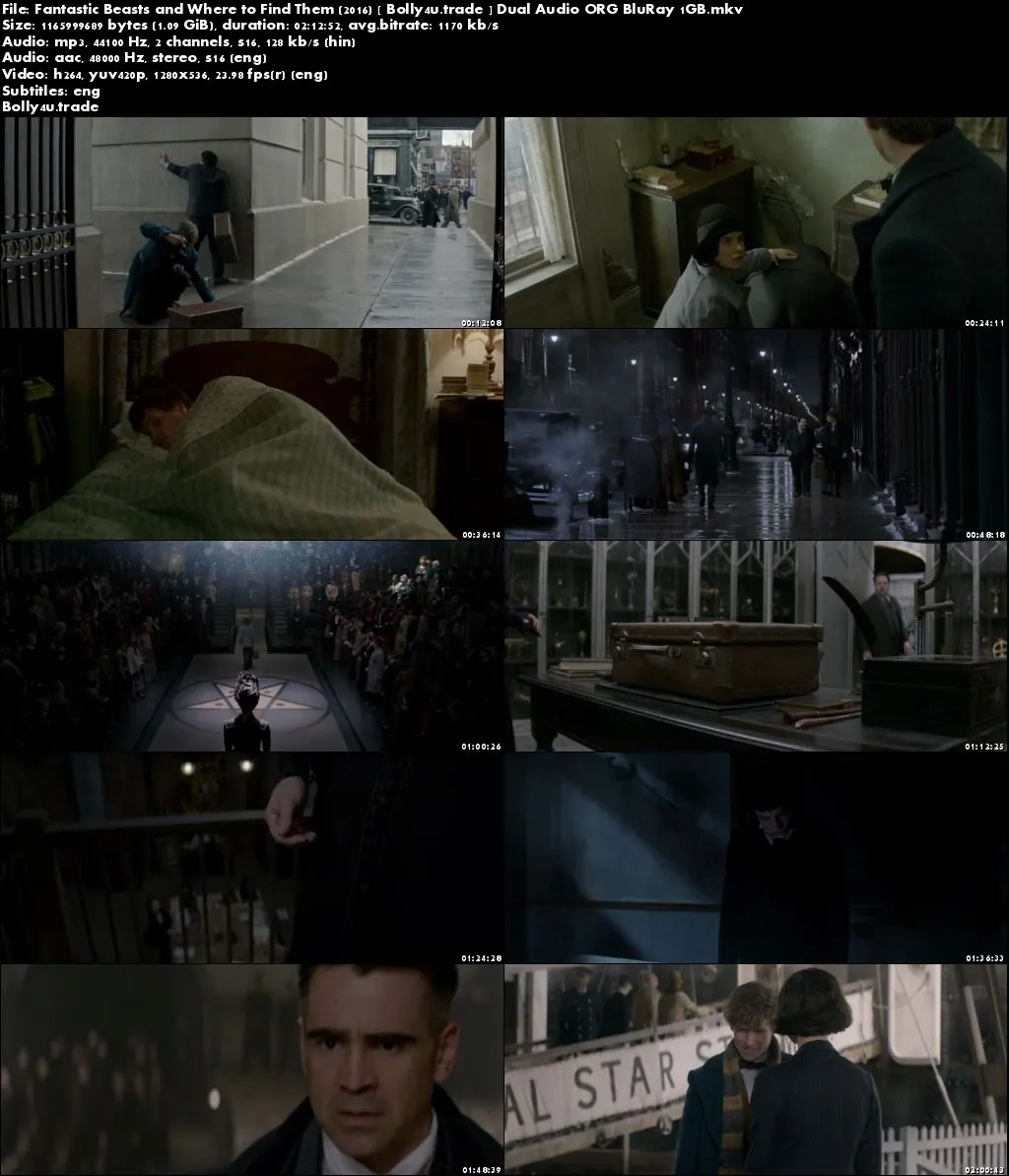 Fantastic Beasts and Where to Find Them 2016 BRRip 1GB Hindi Dual Audio ORG 720p Download