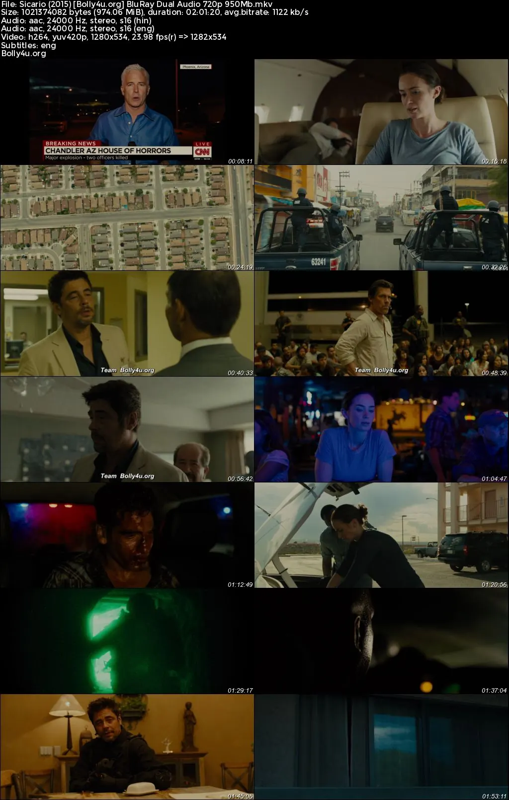 Sicario 2015 BluRay Hindi Dual Audio ORG Full Movie Download 1080p  720p  480p