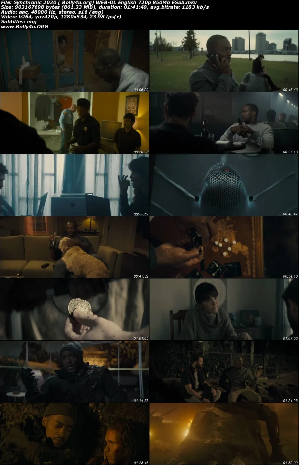 Synchronic 2020 WEB-DL 850Mb English 720p ESub Download