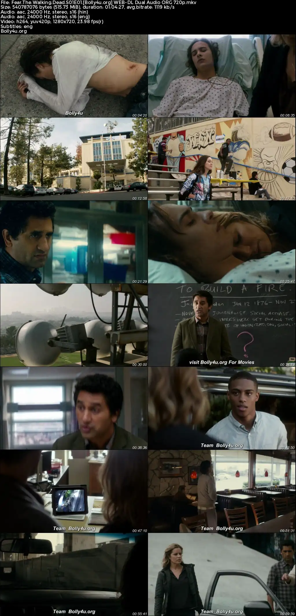 Fear The Walking Dead 2015 WEB-DL Hindi Dual Audio ORG S01 Complete Download 720p  480p