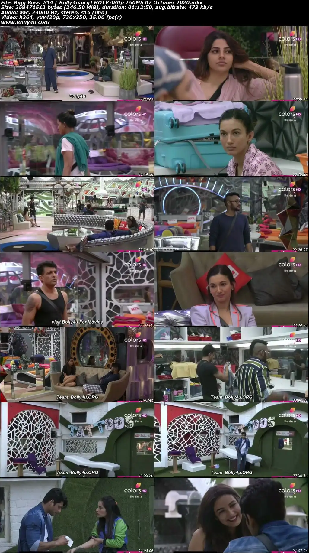Bigg Boss  S14 HDTV 480p 250Mb 07 October 2020 Download
