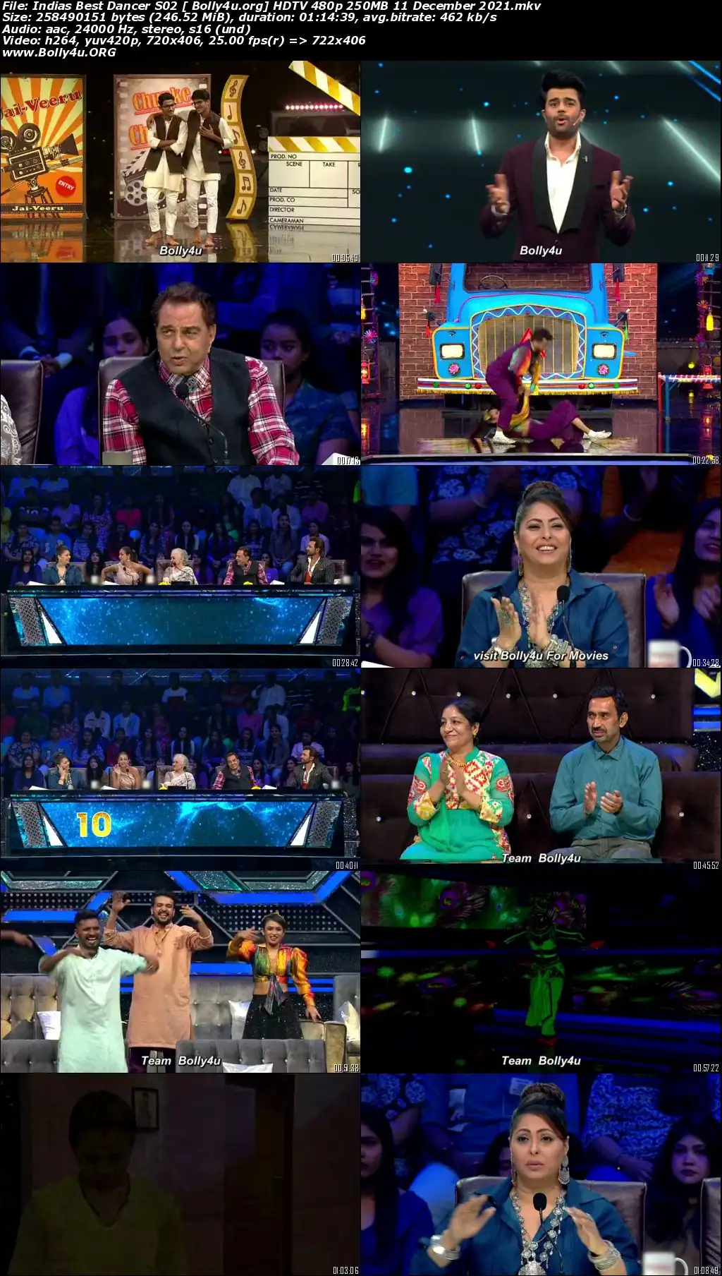 Indias Best Dancer S02 HDTV 480p 250MB 11 December 2021 Download