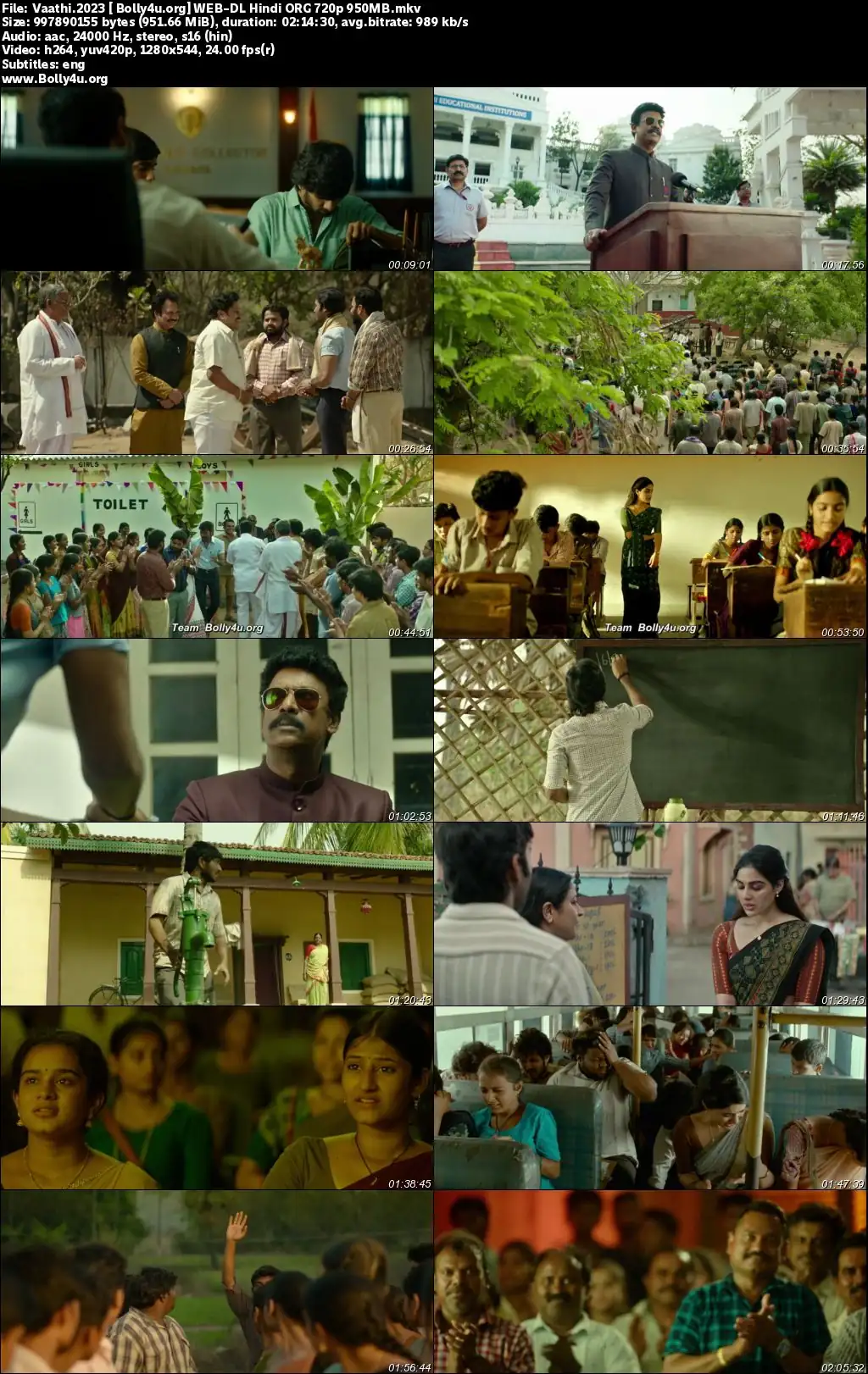 Vaathi 2023 WEB-DL Hindi Dubbed ORG Full Movie Download 1080p  720p  480p