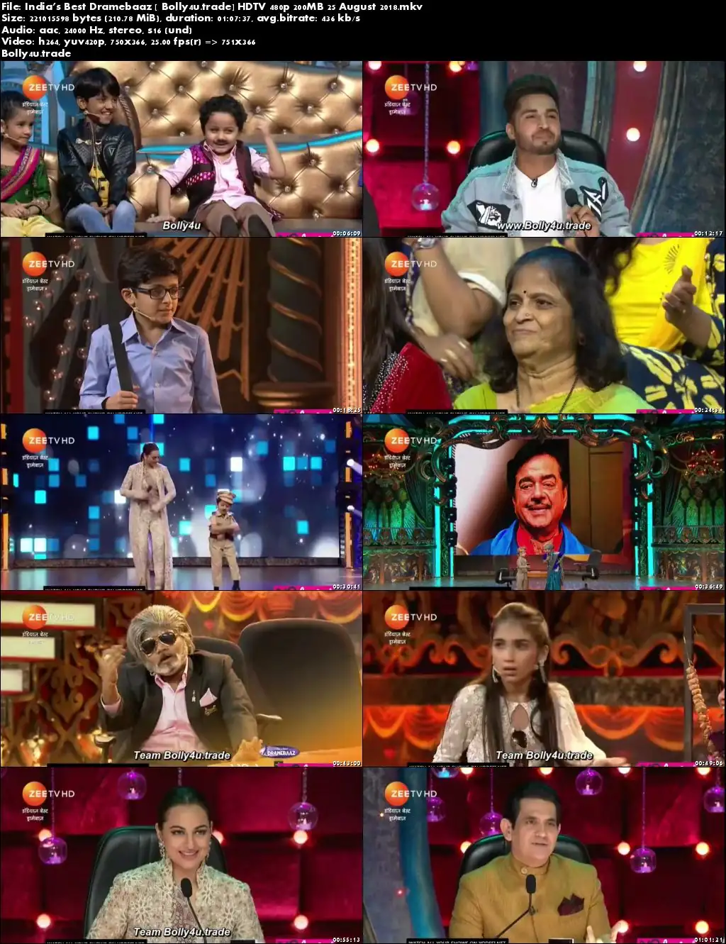 Indias Best Dramebaaz HDTV 480p 200MB 25 August 2018 Download