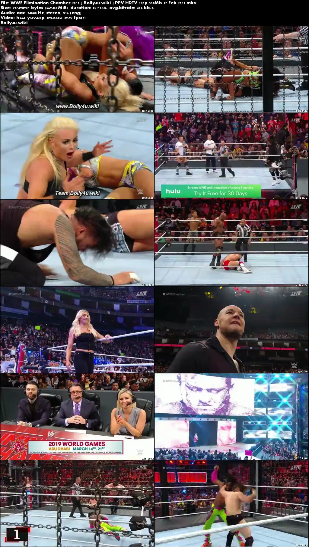 WWE Elimination Chamber 2019 PPV HDTV 480p 550Mb 17 Feb 2019 Download