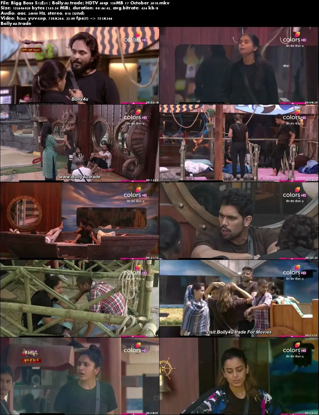 Bigg Boss S12E31 HDTV 480p 150MB 17 October 2018 Download