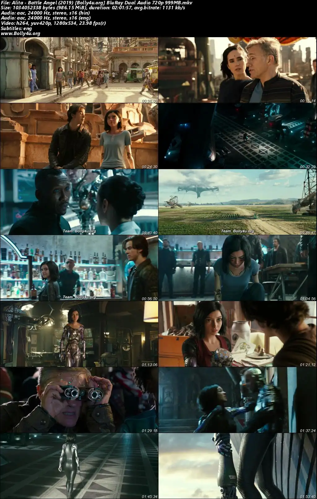 Alita Battle Angel 2019 BluRay Hindi Dual Audio ORG Full Movie Download 1080p  720p  480p