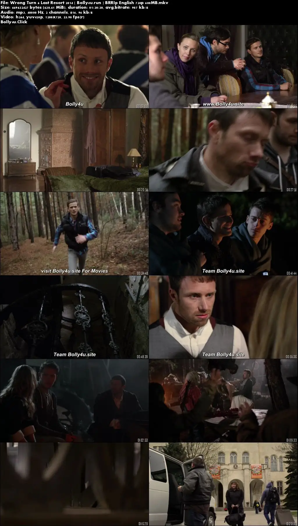 Wrong Turn 6 Last Resort 2014 BRRip 600MB UNRATED English 720p Download