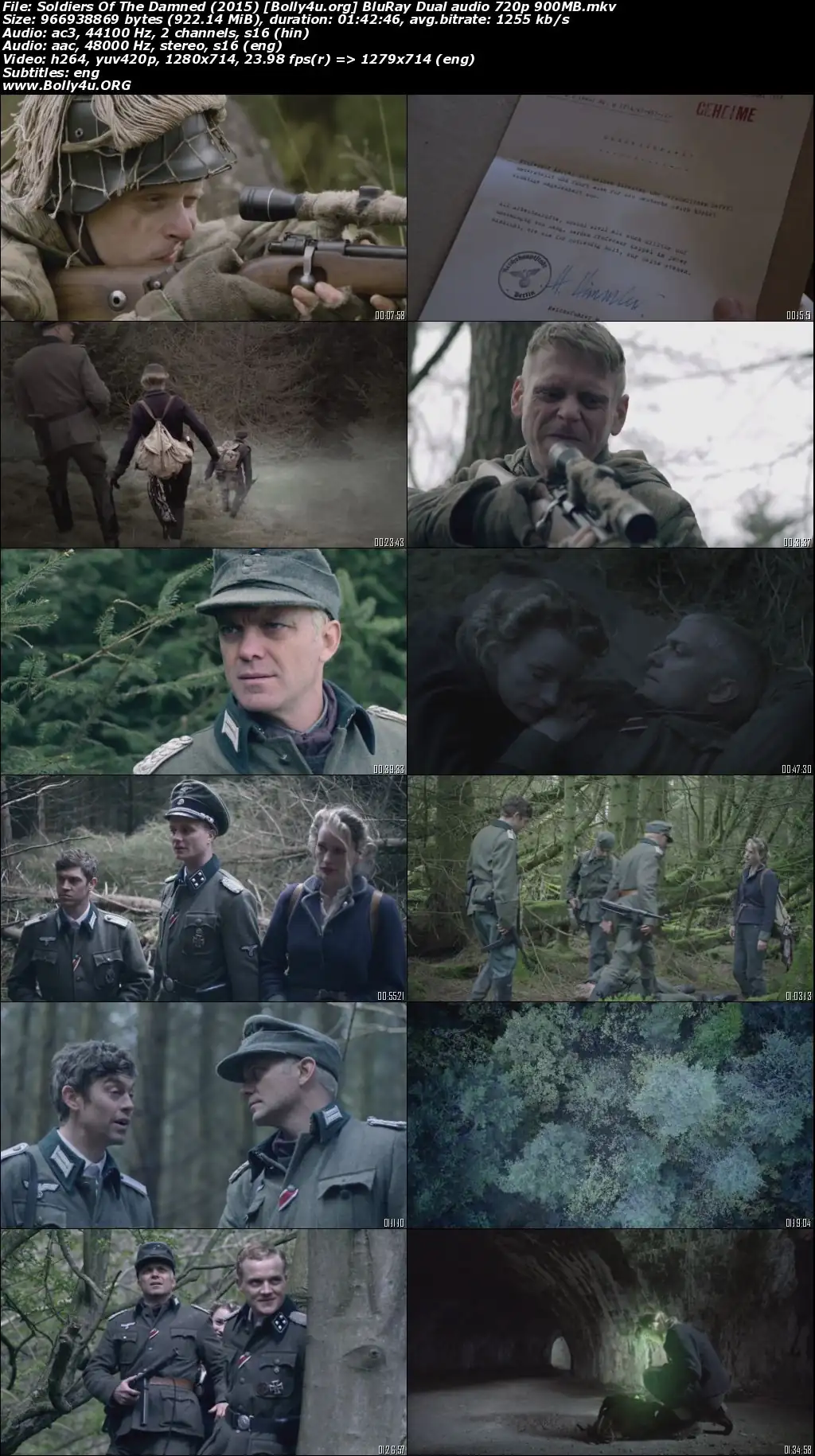 Soldiers Of The Damned 2015 BluRay Hindi Dual Audio Full Movie Download 720p  480p
