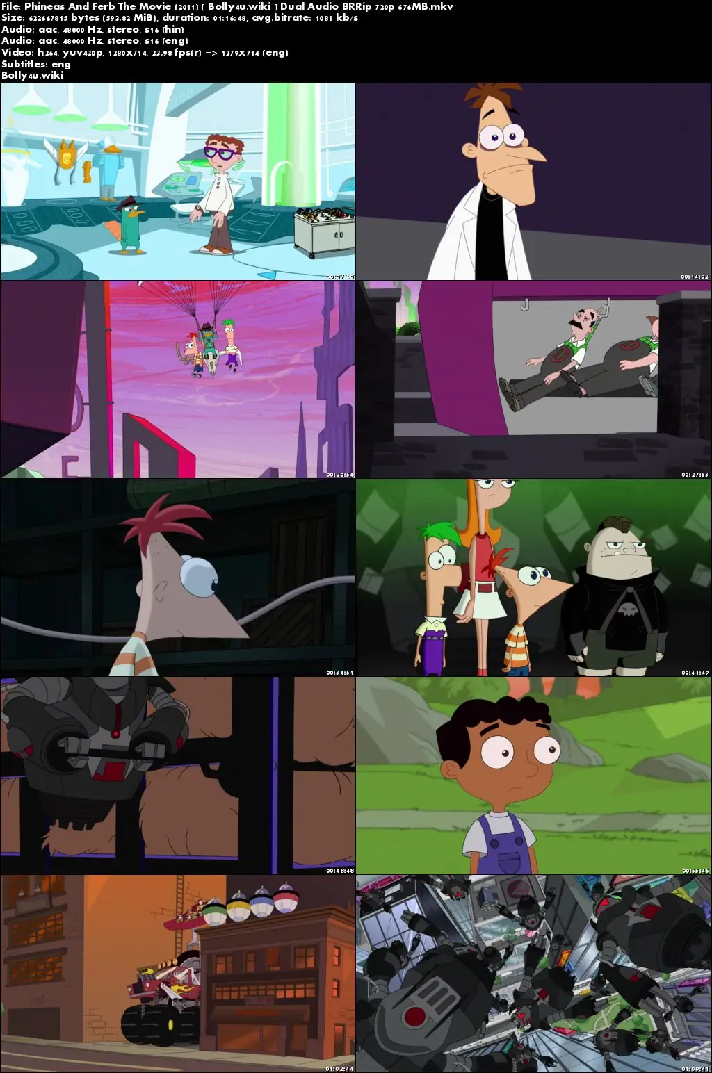 Phineas and Ferb the Movie Across the 2nd Dimension 2011 BRRip 550Mb Hindi Dual Audio 720p Download Phineas and Ferb the Movie Across the 2nd Dimension 2011 BRRip 550Mb Hindi Dual Audio 720p Download