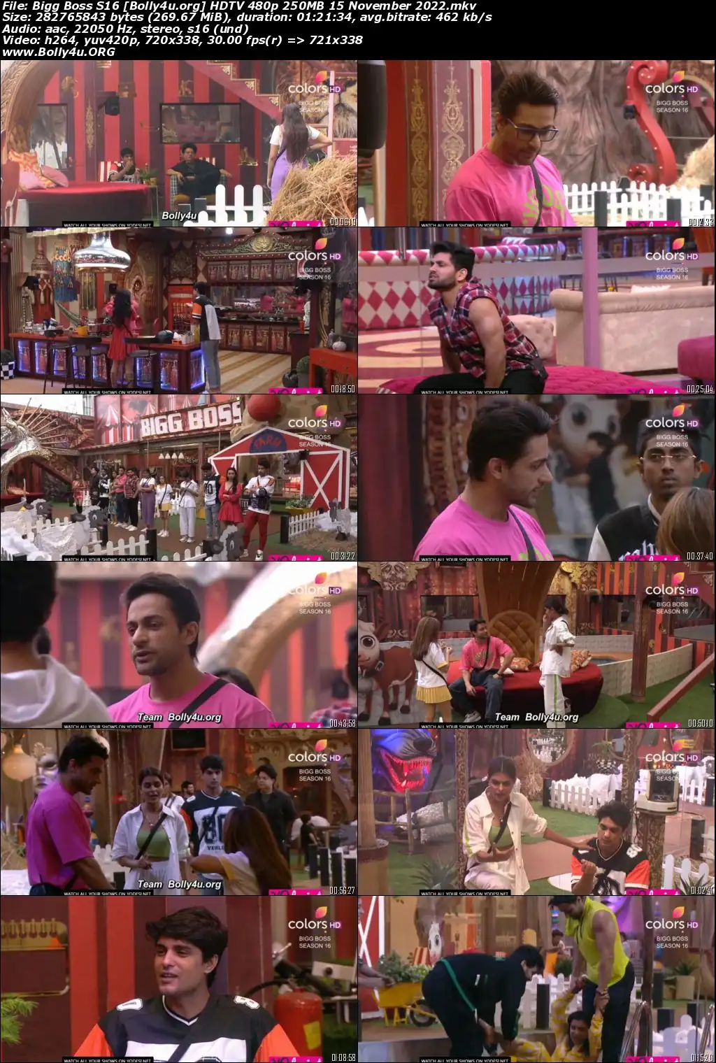Bigg Boss S16 HDTV 480p 250MB 15 November 2022 Download
