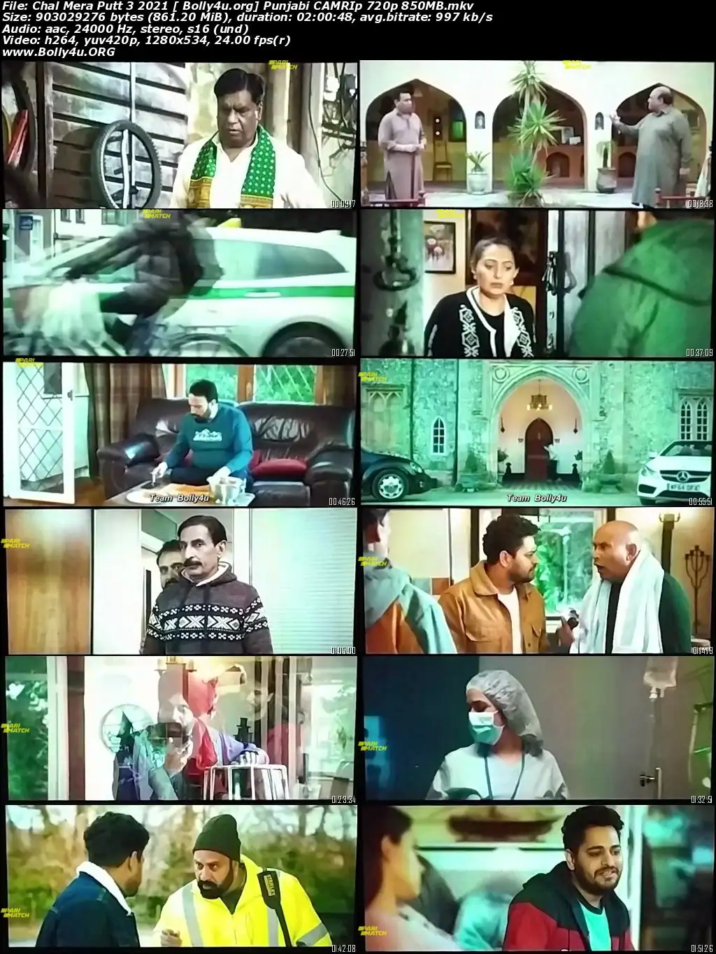 Chal Mera Putt 3 2021 CAMRip 300Mb Punjabi Movie Download 480p