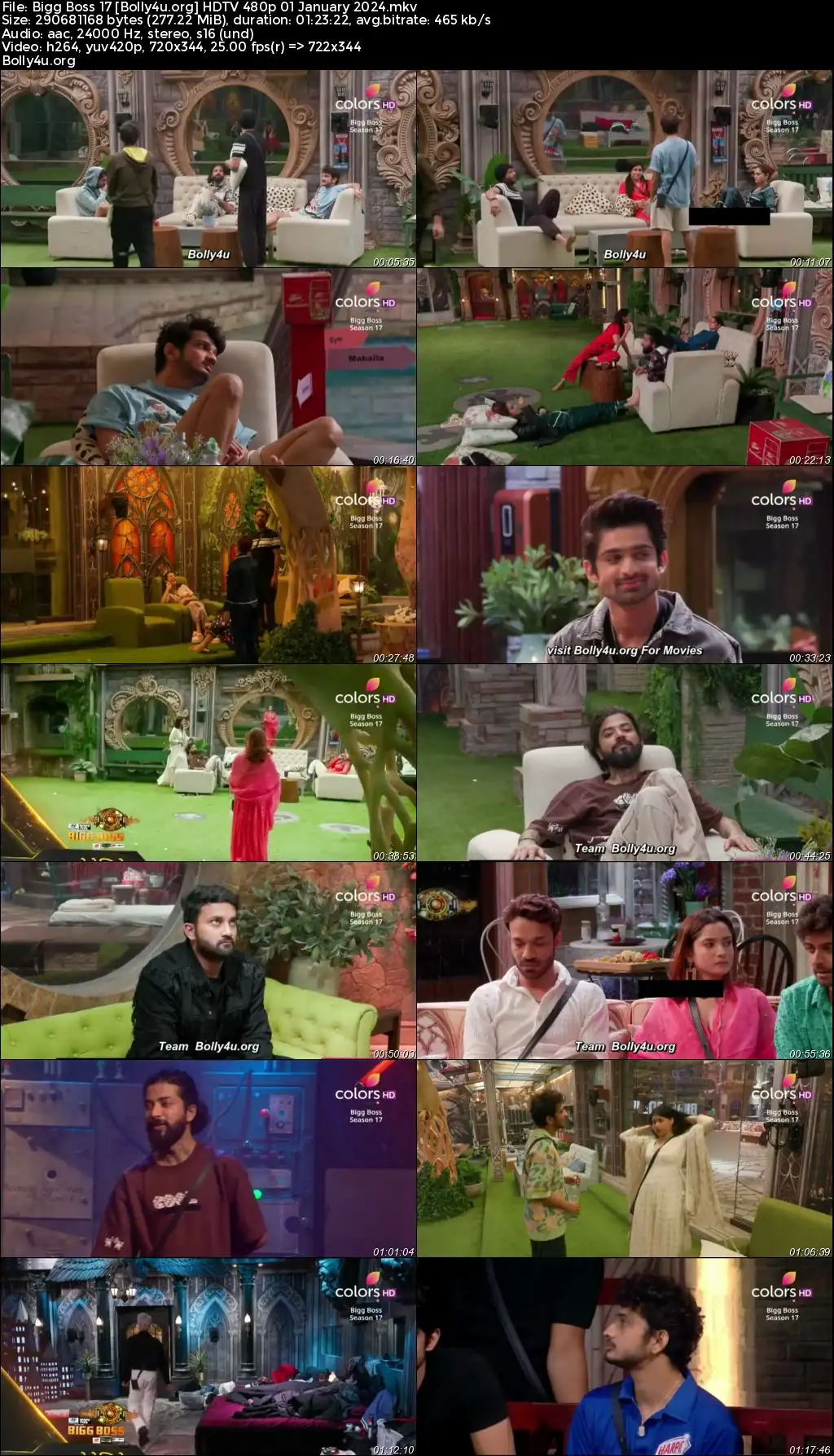 Bigg Boss 17 HDTV 480p 250MB 01 January 2024 Download