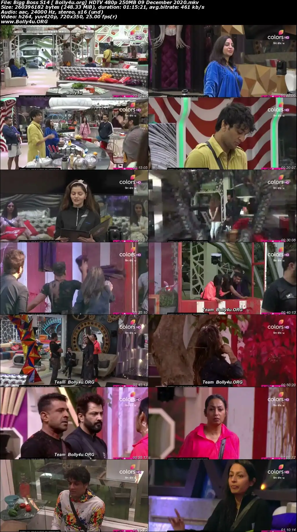 Bigg Boss S14 HDTV 480p 250Mb 09 December 2020 Download