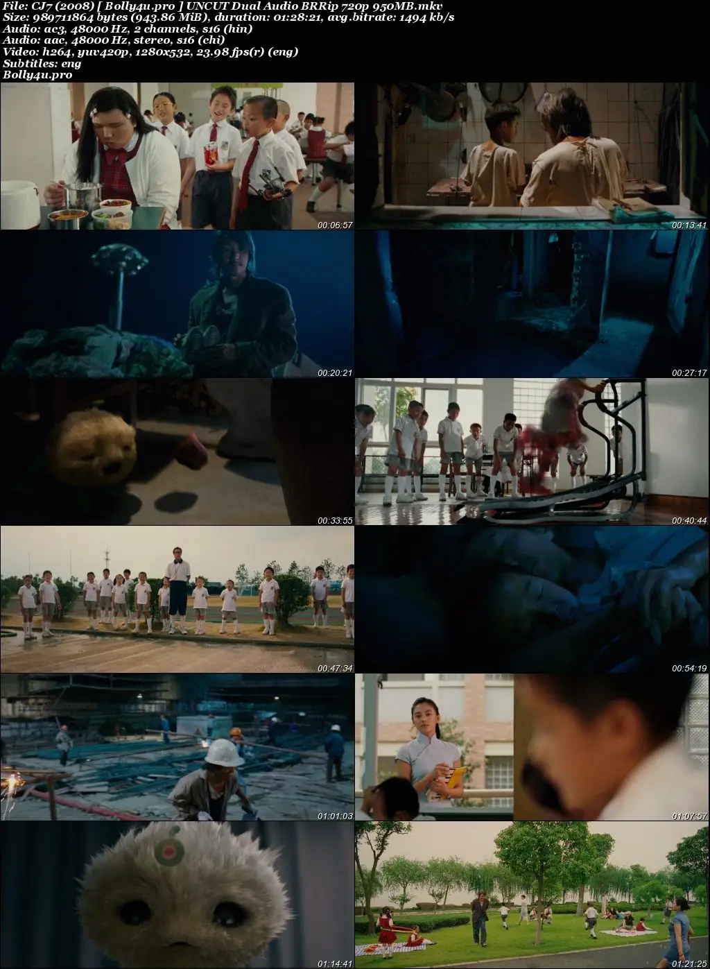 CJ7 2008 BRRip 950Mb UNCUT Hindi Dual Audio 720p Download