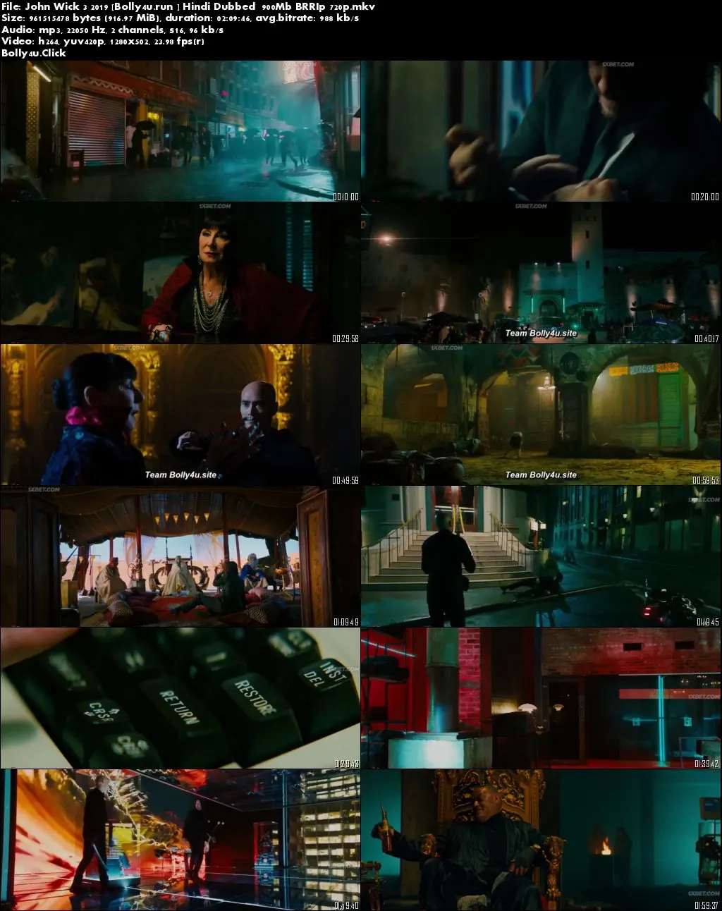 John Wick 3 2019 BRRip 900Mb Hindi Dubbed 720p Download
