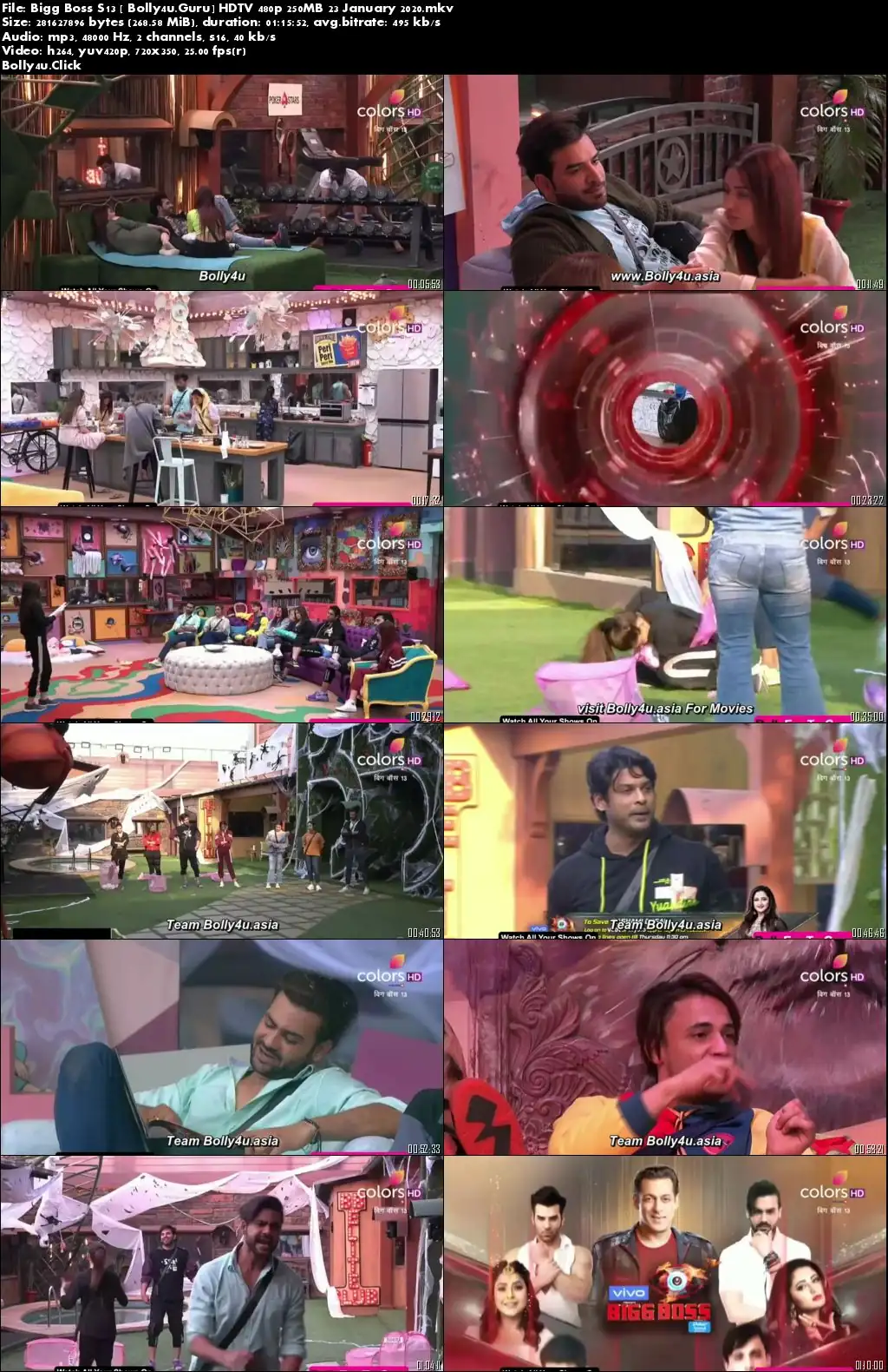Bigg Boss S13 HDTV 480p 250MB 23 January 2020 Download