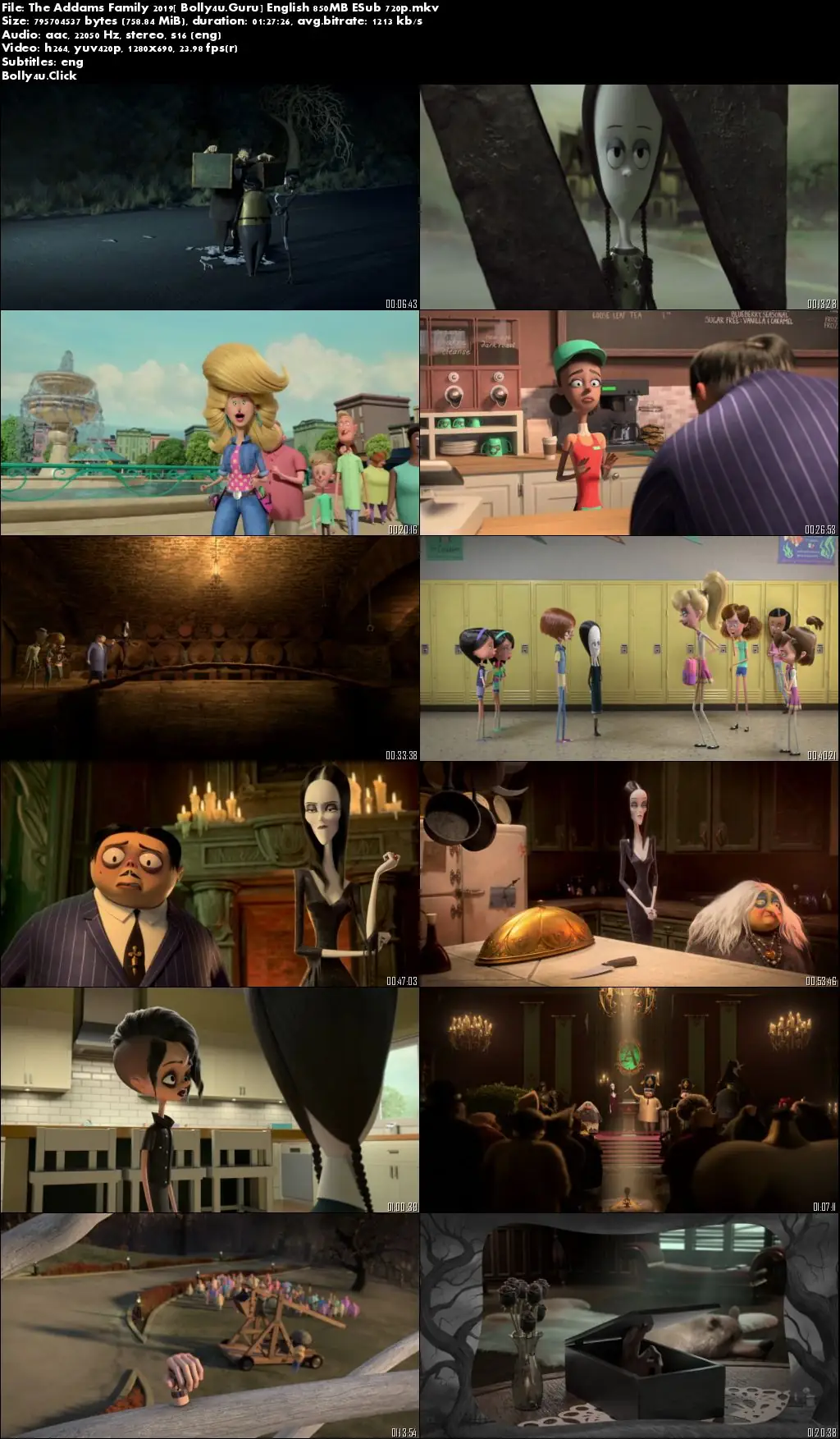The Addams Family 2019 WEB-DL 850MB English 720p ESub Download