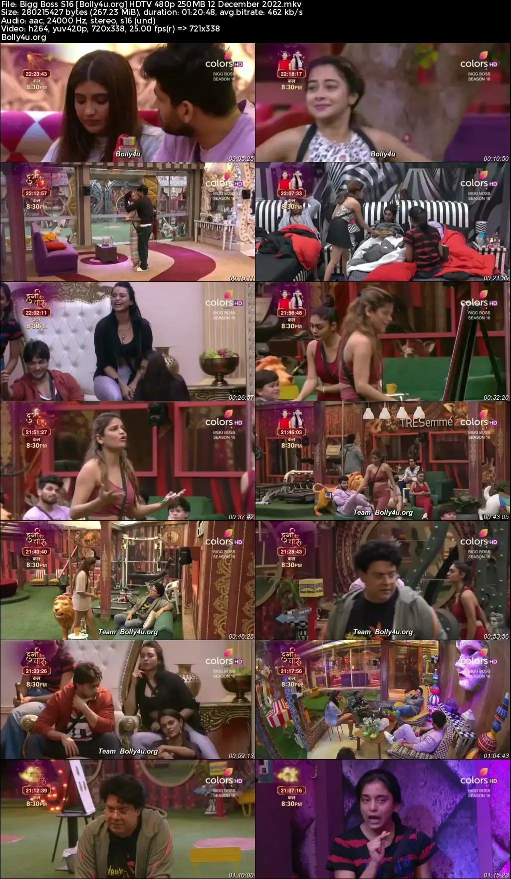 Bigg Boss S16 HDTV 480p 250MB 12 December 2022 Download
