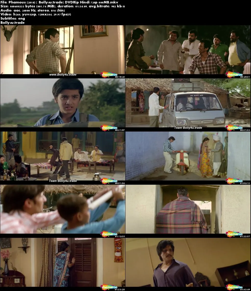 Phamous 2018 DVDRip 800Mb Full Hindi Movie Download 720p