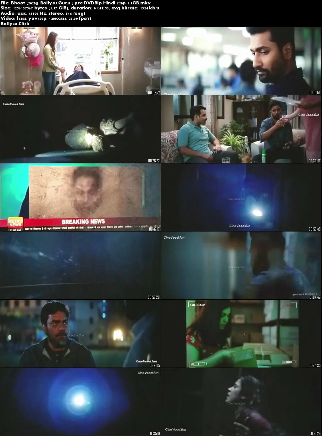 Bhoot 2020 Pre DVDRip 1.1GB Full Hindi Movie Download 720p