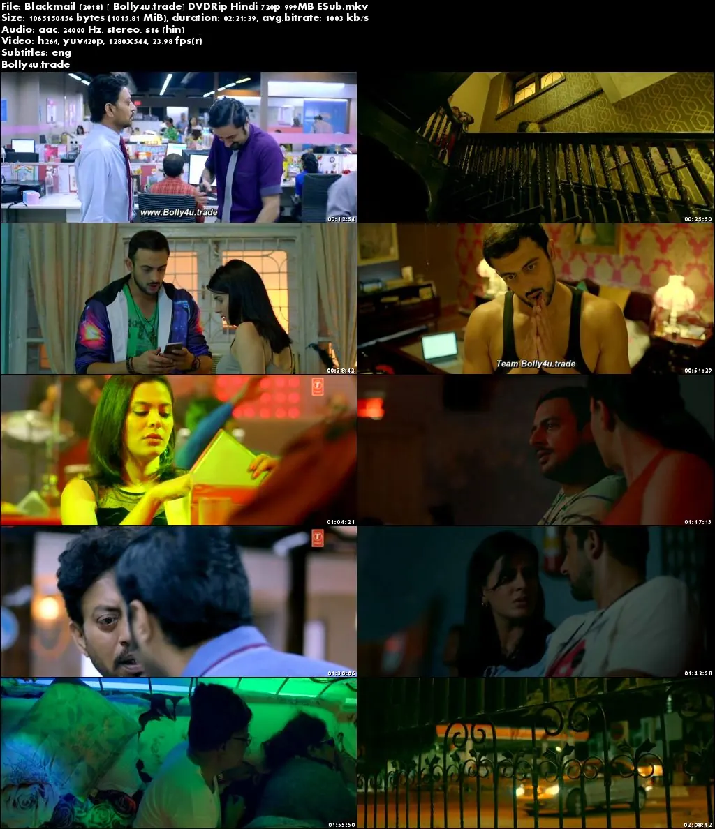 Blackmail 2018 DVDRip 999MB Full Hindi Movie Download 720p ESub