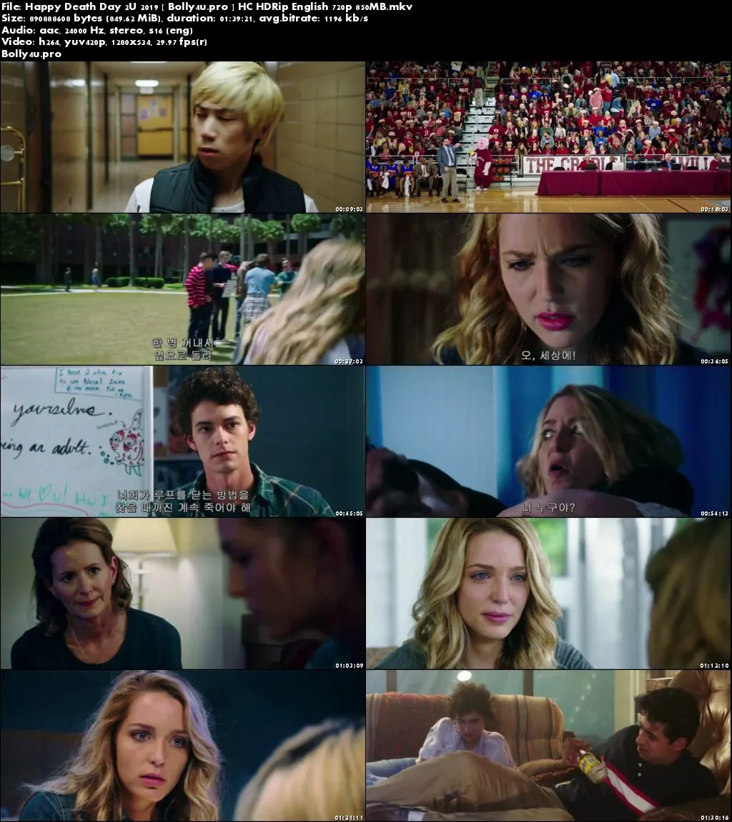 Happy Death Day 2U 2019 HC HDRip 850MB English 720p Download Happy Death Day 2U 2019 HC HDRip 850MB English 720p Download