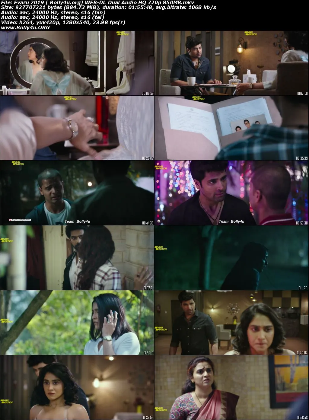 Evaru 2019 WEB-DL 400Mb Hindi HQ Dual Audio 480p Download