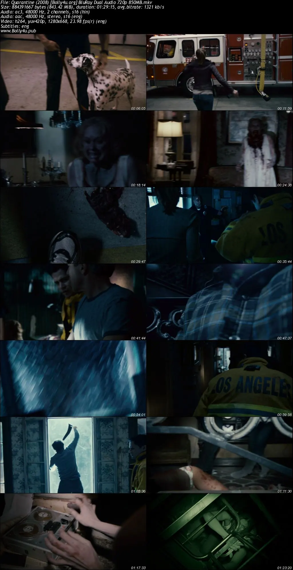 Quarantine 2008 BluRay Hindi Dual Audio Full Movie Download 720p  480p