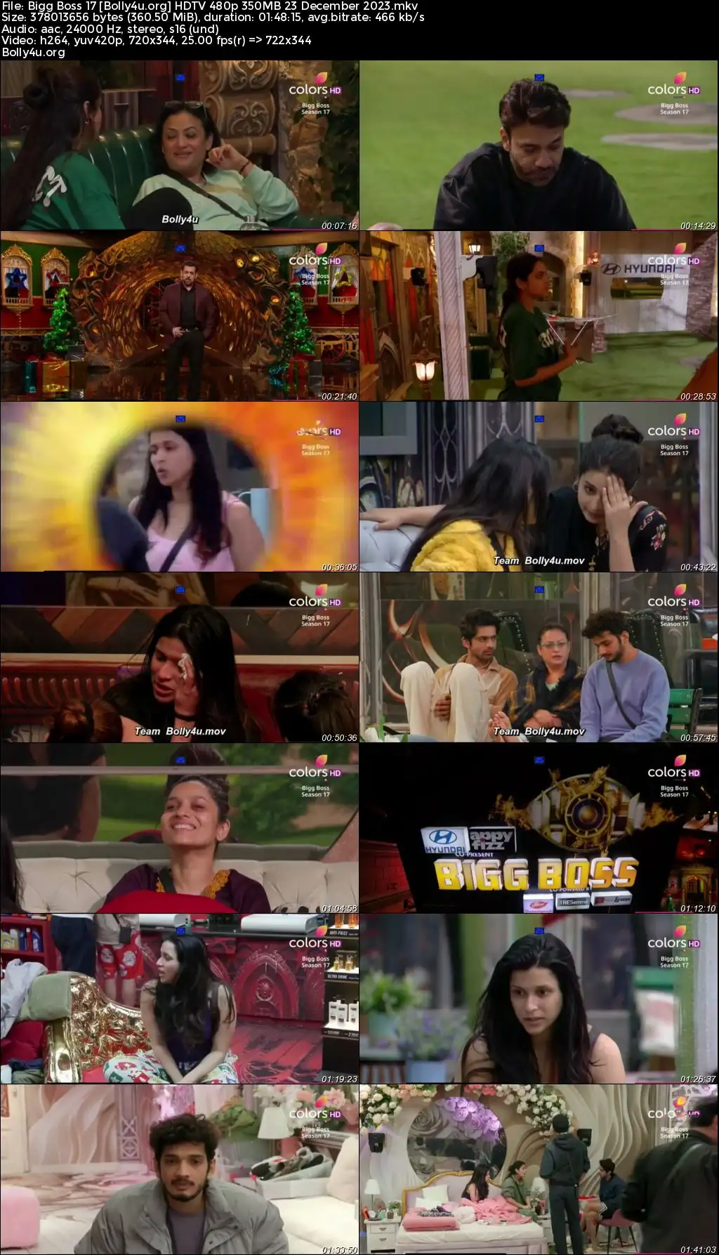 Bigg Boss 17 HDTV 480p 300MB 23 December 2023 Download