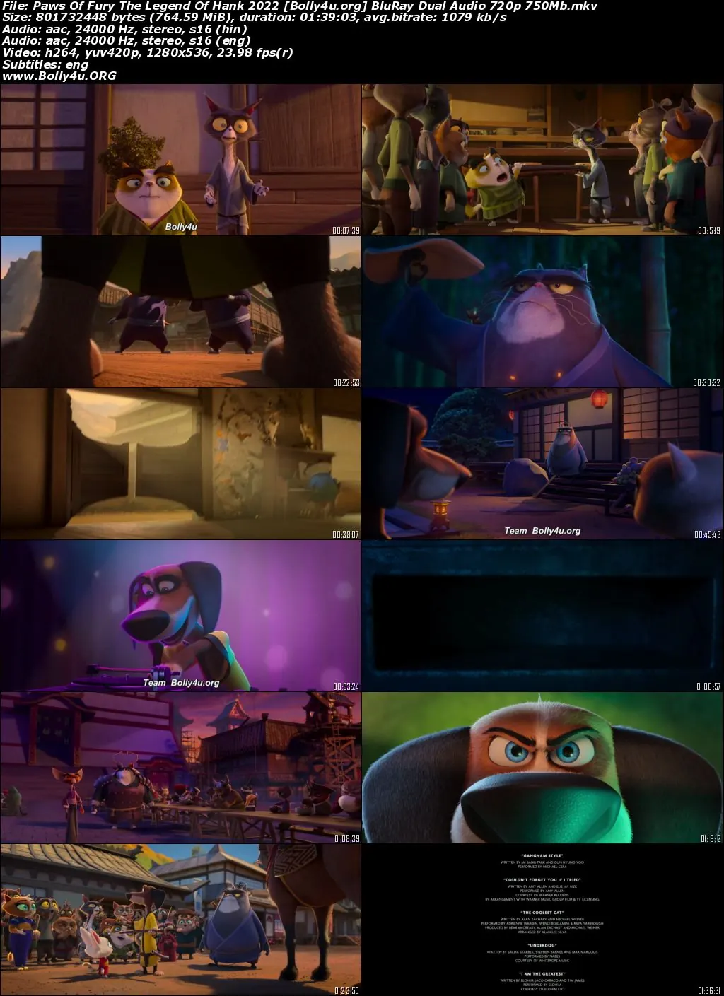 Paws Of Fury The Legend Of Hank 2022 BluRay Hindi Dual Audio ORG Full Movie Download 1080p  720p  480p