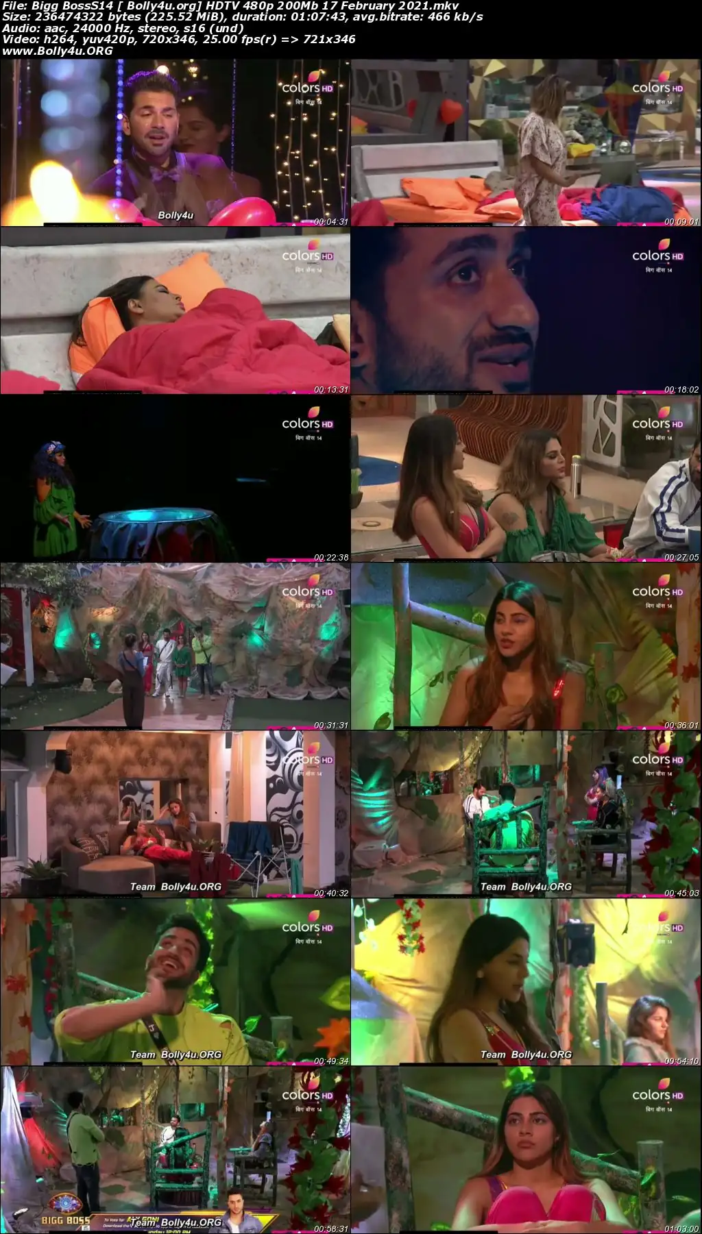 Bigg Boss S14 HDTV 480p 200Mb 17 February 2021 Download