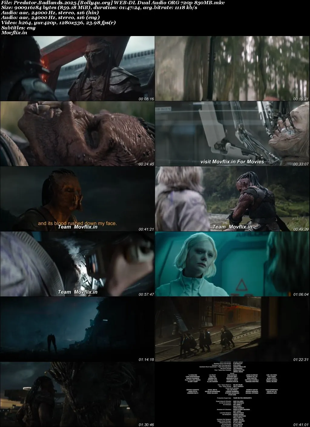 Predator Badlands 2025 WEB-DL Hindi Dual Audio ORG Full Movie Download 1080p  720p  480p