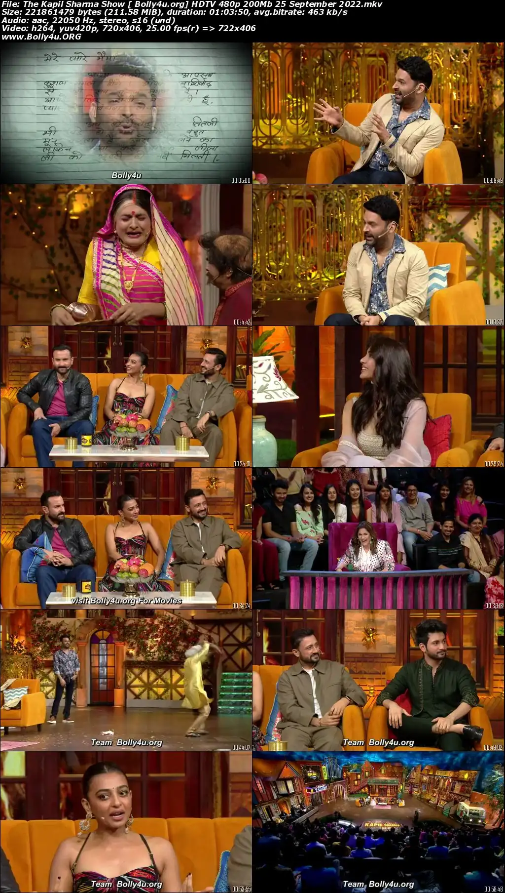 The Kapil Sharma Show HDTV 480p 200Mb 25 September 2022 Download
