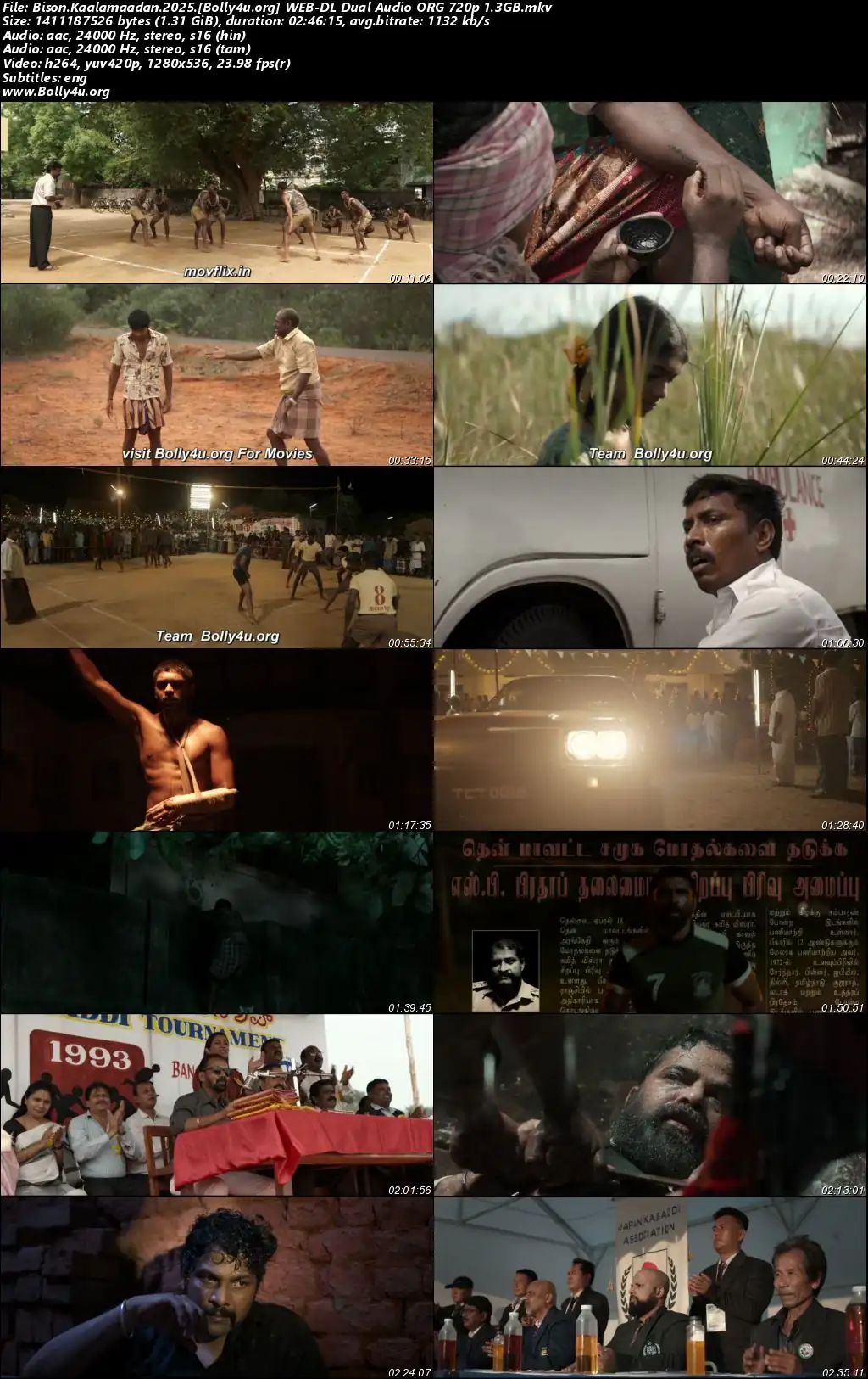Bison Kaalamaadan 2025 WEB-DL UNCUT Hindi Dual Audio ORG Full Movie Download 1080p  720p  480p