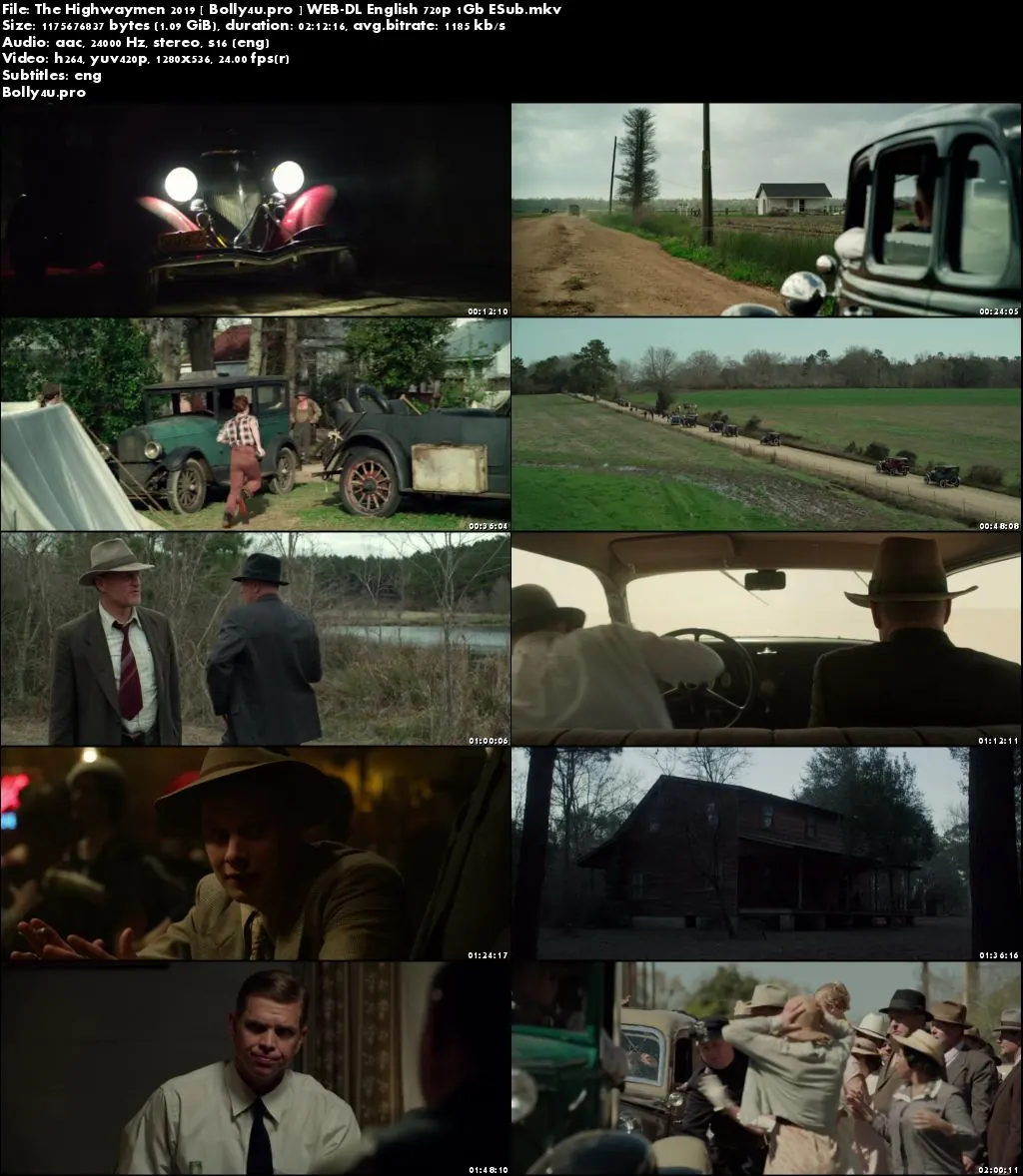 The Highwaymen 2019 WEB-DL 1GB English 720p ESub Download